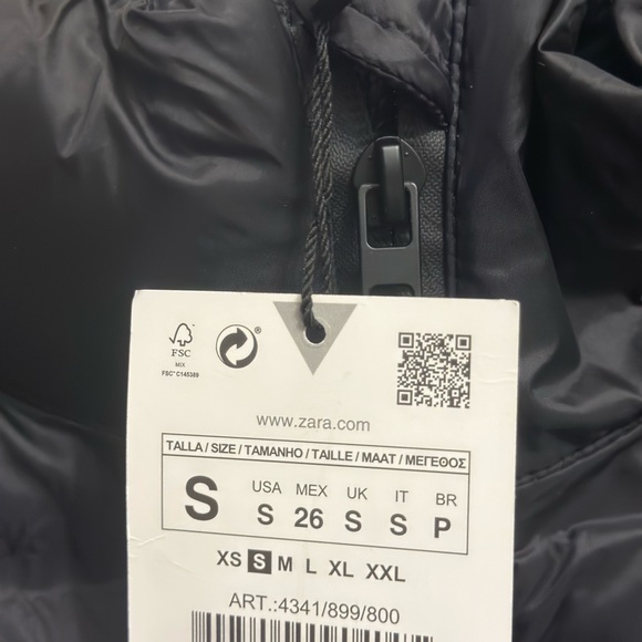 Zara Combination Puffer Jacket - Small / Black - Picture 10 of 16
